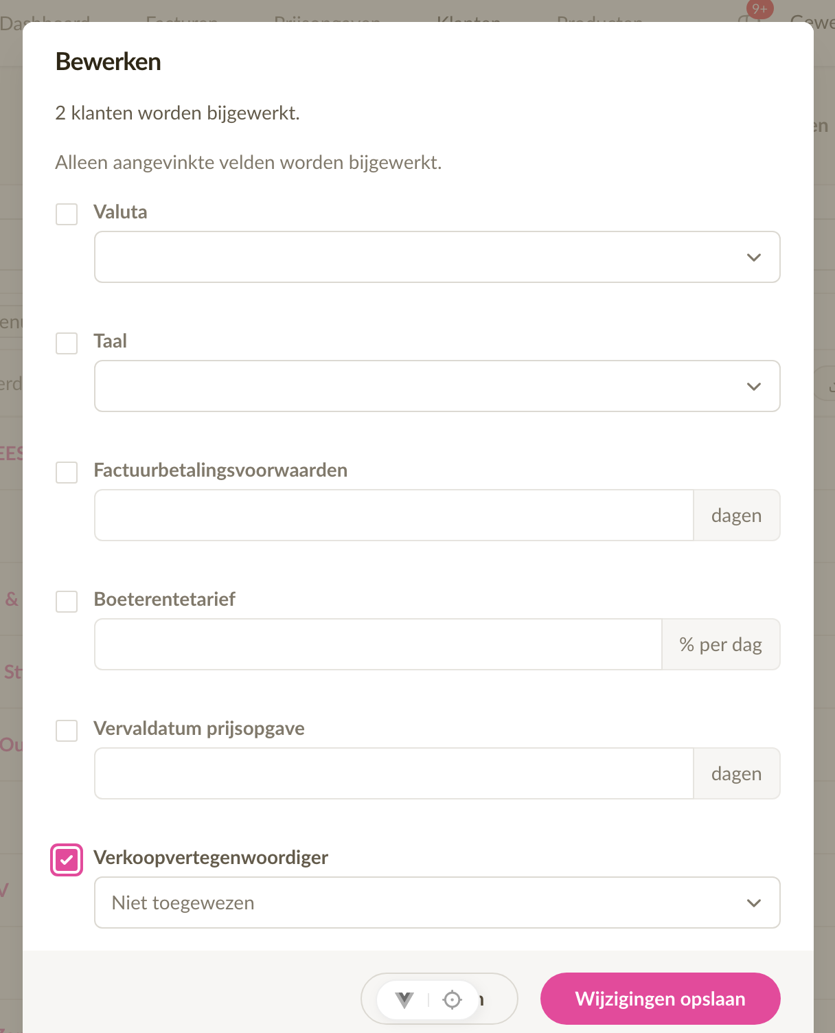 Bulk-toewijzing van verkoper