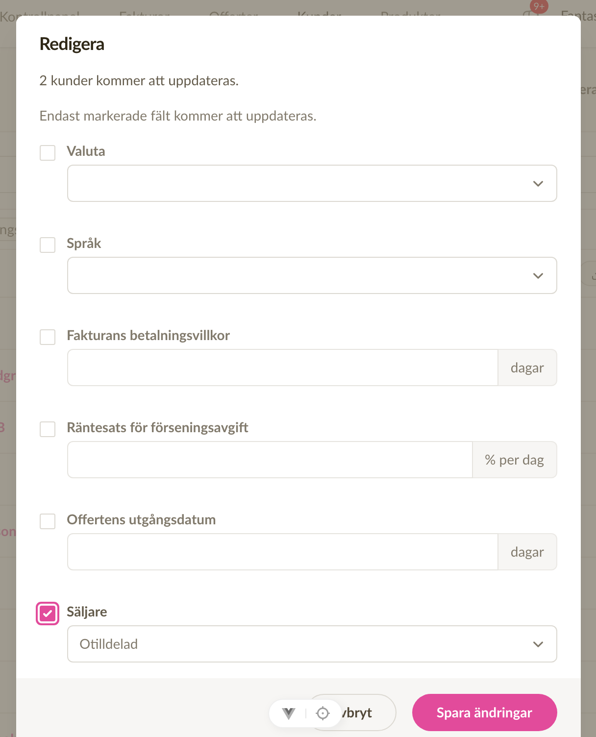 Bulkomtilldelning av säljare