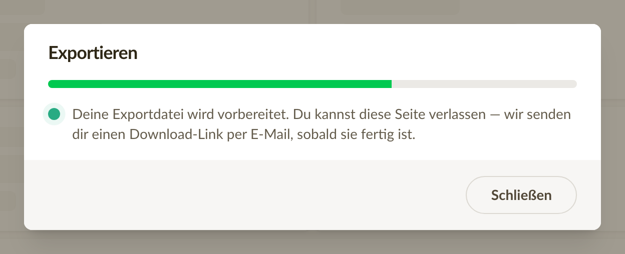 Exportfortschritt